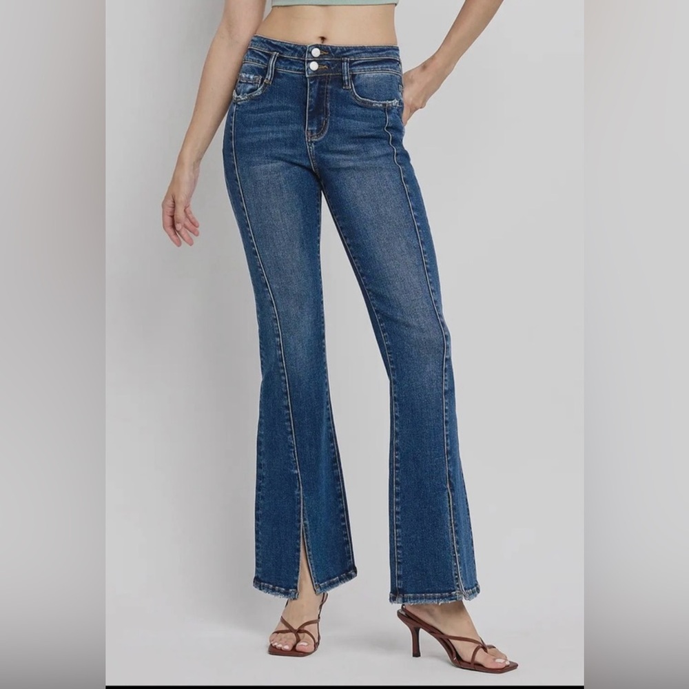 Lovervet Size 28/6 High Rise Front Seam Slit Flared Jeans Size 28/6